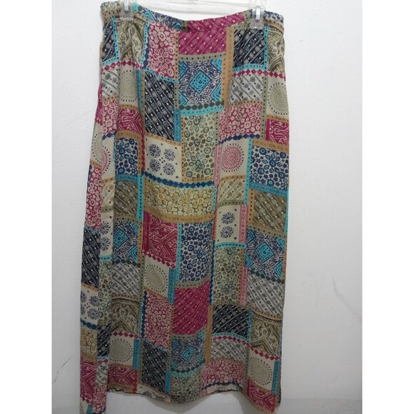 Emma James Womens Two-Piece Boho Patchwork Print Casual Blouse And Maxi Skirt - Picture 7 of 11